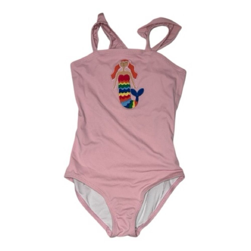 Hanna Andersson Pink One-Piece Swimsuit with Rainbow Mermaid
